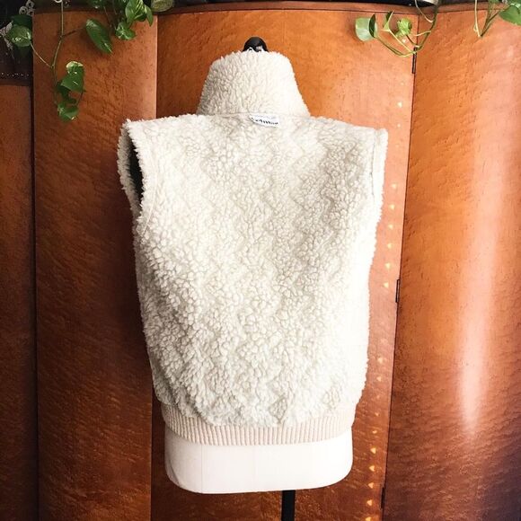 SHERPA LINED 70’s Vintage Khaki Tan Quilted Vest M - Picture 9 of 10